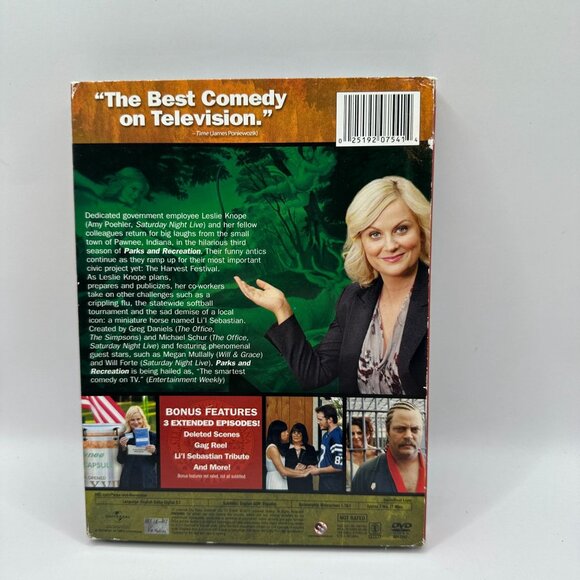 Parks And Recreation Season Three DVD Amy Poehler Chris Pratt 2011 Not Rated - Picture 3 of 5